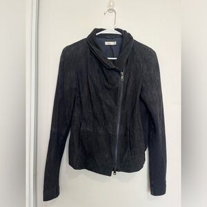 Vince. Black Goat Leather Moto Jacket Woman Size Small Retails $1,095 Urban Edge